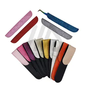 Purc — pinces pour Extensions de cils, accessoires de maquillage, avec boîte de rangement/pochette, pincettes, couleur arc-en-ciel, Logo privé, 5 pièces