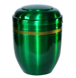 โกศใส่เถ้ากระดูกทองเหลืองรูปทรงกลมสีทอง - Product Image 5