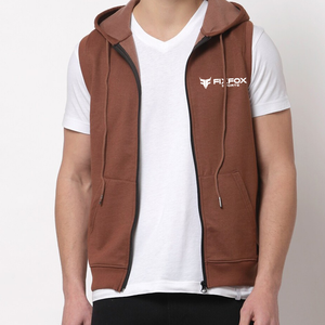 Vente en gros de sweats à capuche avec logo personnalisé nouveau style vêtements de rue avec fermeture éclair sans manches sweats à capuche pour hommes - Product Image 1