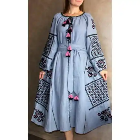 Ukrainian Long Dresses latest Hand Vintage Embroidered Casual Dresses Women Lady Elegant Long Wear For Ladies Ukrainian Dresses
