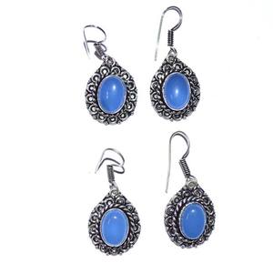 Boucles d'oreilles pierre précieuse calcédoine onyx fournisseur de produits de guérison en cristal - Product Image 1