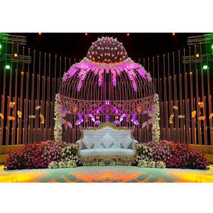 Increíbles Accesorios de Hierro para Decoración de Escenarios de Boda, Fondo Dorado Monet, Lujo Ligero, Tamaño Personalizado - Product Image 1