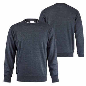 เสื้อสเวตเตอร์คอกลมของผู้ชาย,เสื้อสเวตเชิ้ตโอเวอร์ไซส์น้ำหนักเบาผ้าคอตตอน100% สีพื้นเรียบกำหนดได้ตามต้องการ - Product Image 4