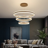OEM ODM Lustre Moderne Anneaux Rond Lustre Pendentif Lampe Décoration Salon Lustre Acrylique Lumière
