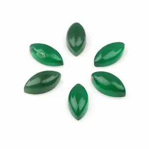 Best Quality Green Onyx 7x14mm Smooth Marquise Smooth Flatback Cabochon Calibrated Wholesale Loose Gemstone For Making Jewelry