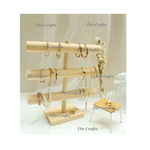 Wooden Brown Color 2 Tiers Jewelry <b>Stand</b> With Prime Quality <b>Desk</b> Top Display Bracelet Jewelry <b>Stand</b> At Best Prices - Product Image 5