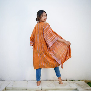 Ropa de moda para mujer, Kimono largo elegante de algodón para verano, para playa, bohemio, Tie-Dye - Product Image 5