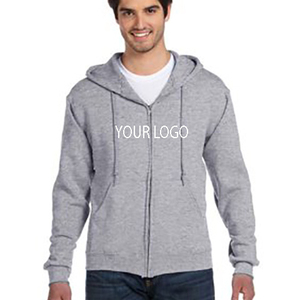 Sudadera con capucha de algodón y forro polar de alta calidad, con cremallera completa, nueva - Product Image 1
