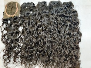 100% ต่อผมดิบหยิกแบบอินเดียปลายยาวสองชั้นเรียบติดทนนาน - Product Image 5