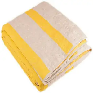 Couvre-lit en patchwork fait main 100% lin 40s, multicolores, emballage personnalisé, marque Kaushal, pour la maison et l'hôtellerie - Product Image 1