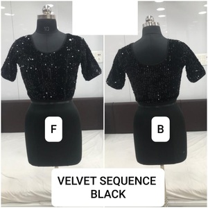 Vêtements indiens en velours et mousseline de soie pour femmes, chemisier, couleur rouge, nouvelle collection à la mode, 2020 - Product Image 4