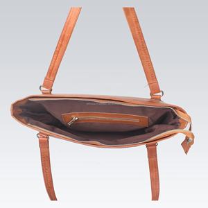 กระเป๋าสะพายไหล่หนังวัวเคลือบแว็กซ์ดีไซน์หรูหราสำหรับสุภาพสตรีมีซิปปิดโลโก้ได้ตามต้องการสไตล์แฟชั่น - Product Image 6