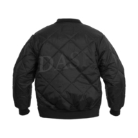 Blouson Bomber Rembourré en Nylon Personnalisé pour Hommes 2026 – Qualité Supérieure, Noir Uni, Vente en Gros