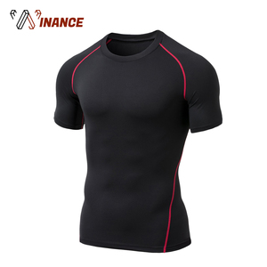 ขายส่งราคาถูกที่กำหนดเองการบีบอัดเสื้อยืดว่างเปล่ายามผื่น - Product Image 5