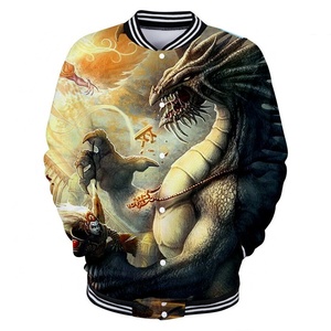 เสื้อแจ็คเก็ตยีนส์ลายเบสบอล 3 มิติ Devil สำหรับทุกเพศ ป้องกันรังสียูวี แห้งเร็ว ระบายอากาศได้ดี เสื้อโค้ทฤดูหนาว เสื้อสเวตเชิ้ต เสื้อคลุม - Product Image 1