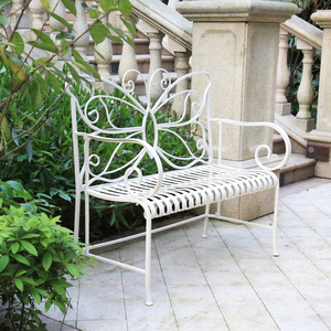 Banc de jardin en acier papillon pliable Vintage, meubles d'extérieur <span class=keywords><strong>pliables</strong></span> et en métal en fer pour parc, Patio - Product Image 2