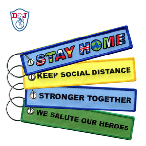 Vải Thẻ Chìa Khóa Với Các Tùy Chỉnh Ở Lại Nhà Thêu Thiết Kế Thăng Hoa Keyring <span class=keywords><strong>Key</strong></span> Fob - Product Image 1