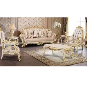 Luxus Massivholz Wohnzimmer Möbel Set Klassische 5 Sitzer Wohnzimmer Sofa Set Designer Hand Geschnitzte Zeichnung Zimmer Sofa set