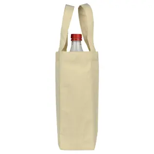 Üretici tuval şarap Tote şişe çantaları toplu