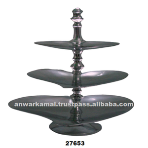 Soporte de pastel de metal de 3 niveles de diseño único con acabado pulido para cumpleaños, bodas y fiestas - Product Image 2