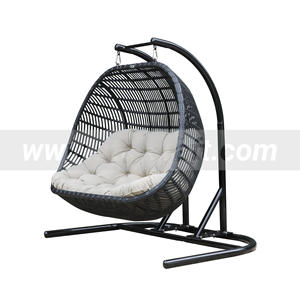 Meuble de plage en bambou, chaise pivotante pour couple, causeuse, confortable, en rotin - Product Image 1