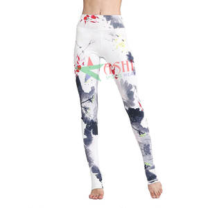 OEM Service Custom Sublimation Print <b>Women's</b> Yoga Pants Leggings Factory Price Bulk with Custom Logo Solid <b>Pattern</b> Leggings - Product Image 4