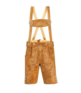 Authentique 2024 Style bavarois hommes Lederhosen haute qualité daim broderie court traditionnel allemand mi impression taille été - Product Image 1