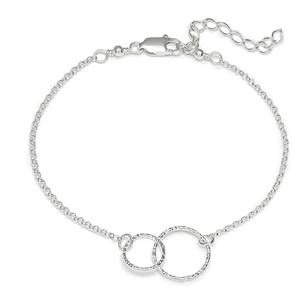 Bracelet en argent sterling avec deux cercles entrelacés, collection unique faite à la main - Product Image 1