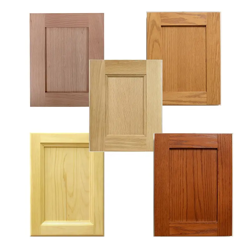 Vietnam Made Modern Style Unfinished Wood Color Shaker Kitchen Cabinet Doors