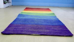 Alfombra de Yoga antideslizante de fieltro de lana 100% hecha a mano, alfombra Multicolor 195X 70 cm de Nueva Zelanda, alfombrillas de puerta de estilo liso - Product Image 4