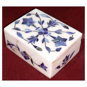 Best Quality Pure White Marble Blue Mother Of Pearl Decorative Floral Art Design <b>Sweet</b> <b>Boxes</b> For Wholesale - Product Image 1