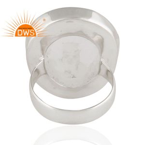 Chunky <b>Crystal</b> Quartz Gemstone <b>Ring</b> Supplier 925 Sterling Silver Shiny <b>Ring</b> Fine Jewelry - Product Image 3