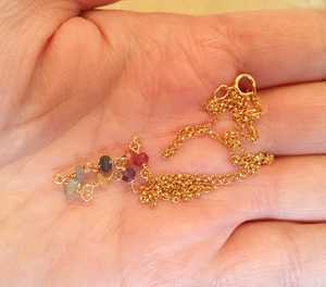 Genuino de alta calidad de la plata esterlina 92,5 piedras preciosas naturales 18 "de largo, hecho a mano colorido collar Manufracture - Product Image 2