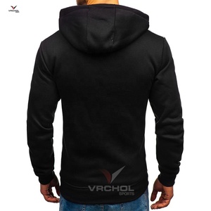 Unisex เสื้อกันหนาวกีฬากำหนดเองมีฮู้ดของผู้ชายมีลายปักสีทึบวิธีการถักกันหด - Product Image 3