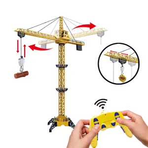 Grue à tour RC 6CH 128CM modèle élévateur 2.4G grue de Construction télécommandée jouet avec lumière et son pour enfants cadeau