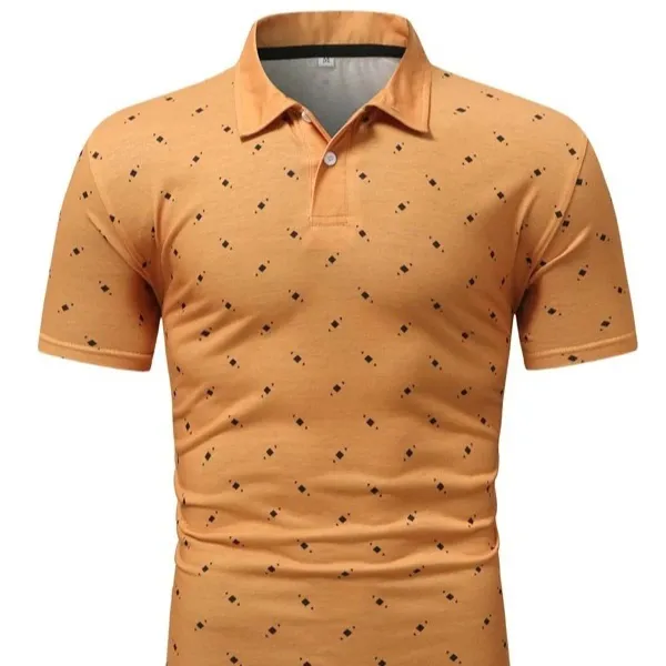Desain Kustom Disesuaikan Bordir Sublimasi Kasual Mustard T-shirt Pria Golf Disublimasikan Polo Pria Sports