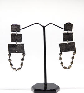 Pendientes de aro de latón y plata hechos a mano para mujeres y niñas, aros artificiales de diseño, el mejor precio - Product Image 2