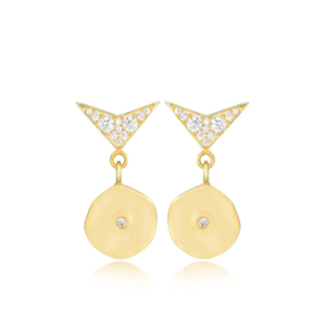 Trendy Minimalist <b>Stud</b> Disk Charm Earrings Wholesale Handmade 925 Sterling <b>Silver</b> for Woman Jewelry - Product Image 2