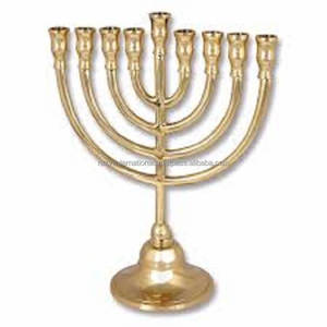 High Quality Gold Plated Metal Aluminium Menorah Unique Design Handmade Candlestick Holder for Home Decoration for <b>Easter</b> - Product Image 2