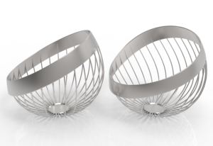 Corbeille à fruits en fil d'acier inoxydable de qualité supérieure Treillis métallique élégant Couleur argent Poli brillant ou mat Corbeille à fruits de luxe d'aspect premium - Product Image 3