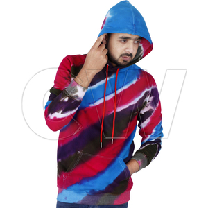 Sudaderas con Capucha de Forro Polar para Hombre, de Secado Rápido, Sostenibles, con Estampado Tie-Dye, de Poliéster/Algodón de Alta Calidad, OEM - Product Image 4