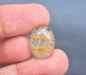 ควอตซ์ไหมทองธรรมชาติ Cabochon ผสมรูปร่างคุณภาพสูงไหมทอง - Product Image 3