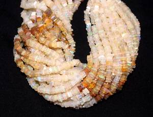 โอปอลเอธิโอเปียธรรมชาติเส้นยาว16 ",ลูกปัดพลอยทรงสี่เหลี่ยม Heishi เรียบขนาด4มม. สำหรับการทำเครื่องประดับ - Product Image 3