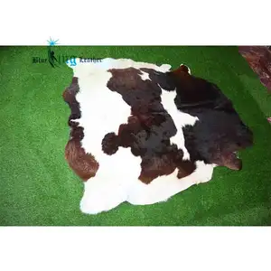 Hair on genuine cowhide with Laser Design leather for upholstery handicraft rug