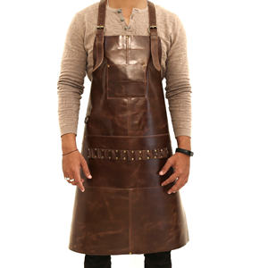 Delantal de carnicero de cuero de vaca de diseño personalizado de alta calidad más vendido, delantal de herramientas sin mangas impermeable, Material PU de alta calidad para barbacoa - Product Image 3