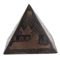 Handgefertigte Antike Messing Zeitgenössische 6cm Hieroglyphen Ägypten Pyramide Briefbeschwerer Statue Skulpturen Figurine Dekorative Stücke