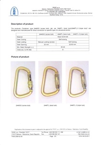 CE เหล็ก40KN ตะขอนั่งร้านบิดล็อคกับ Captive ขาตะขอคาราบิเนอร์ - Product Image 6