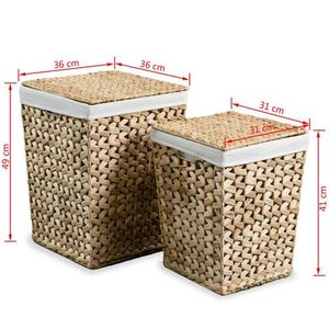 Vietnam-Made High Quality Bamboo Laundry Basket Water Hyacinth Woven Storage <b>Hamper</b> for Home Organization - Product Image 4