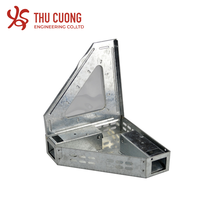 Piège à souris multi-vivants avec couvercle solide transparent Boîte à rats triangulaire en métal Piège à souris d'angle antiparasitaire sans danger