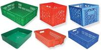 Hdpe Plastic Krat Blauwe Kleur Stapelbare Iso-9001 Van Voedingskwaliteit: 2015 Gecertificeerde Fabriek Directe Groothandelsprijs Beste Kwaliteit